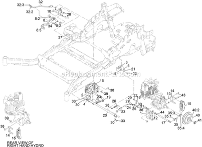 Park Brake Assembly Diagram and Parts List for LZS651CKA484A2 (316000000-316999999)(2016) Exmark Lawn Mower