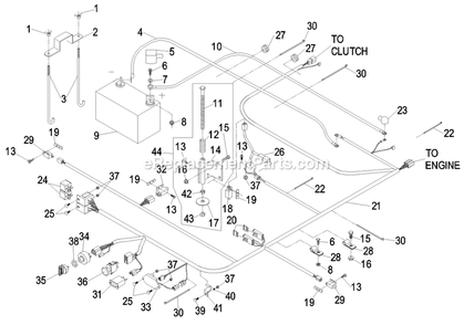 Electrical Group (2) Diagram and Parts List for LCT5219KA (440000-509999)(2004) Exmark Lawn Mower