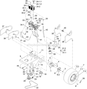 Ground Drive Assembly Diagram and Parts List for VTS541CKA36300 (315000000-315999999)(2015) Exmark Lawn Mower