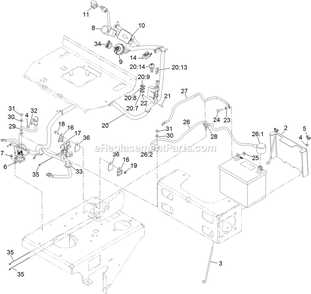 Electrical Assembly Diagram and Parts List for VTS541CKA36300 (315000000-315999999)(2015) Exmark Lawn Mower
