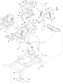 Seat Assembly Diagram and Parts List for LZE801GKA604C1 (400000000-402082299)(2017) Exmark Lawn Mower