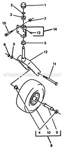 Caster Wheel Diagram and Parts List for EX20KC (130000-149999)(1997) Exmark Lawn Mower