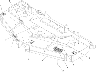 Deck With Decals Assembly (1) Diagram and Parts List for LZS902DKU72R00 (400000000-402082299)(2017) Exmark Lawn Mower
