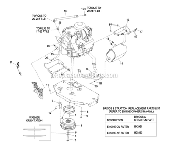 Engine Group (2) Diagram and Parts List for LZAS20BV484 (790000-849999)(2009) Exmark Lawn Mower