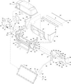 Hopper Assembly Diagram and Parts List for LZUVQD7 (406294345-408644345)(2020) Exmark Lawn Tractor Accessories