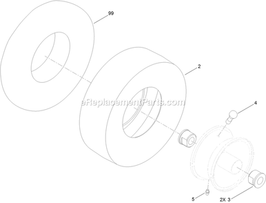 Tire And Wheel Assembly Diagram and Parts List for QZE702GEM42200 (404314159-406294344)(2019) Exmark Lawn Mower