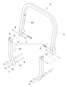 Rops Assembly Diagram and Parts List for LZZ23KA526 (790000-849999)(2009) Exmark Lawn Mower