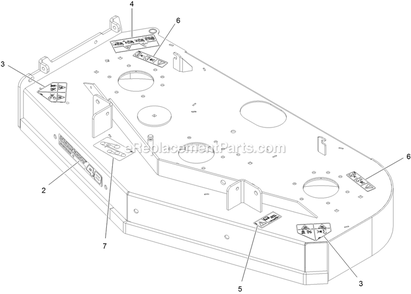 Deck With Decals Assembly Diagram and Parts List for VTX651GKA48400 (400000000-499999999)(2017) Exmark Lawn Mower