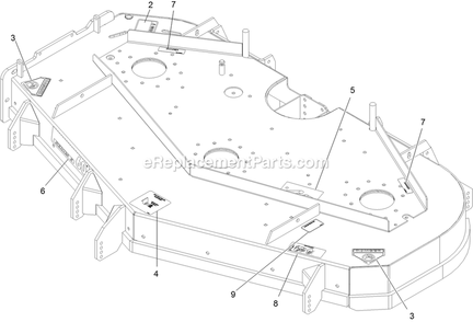 Deck With Decals Assembly (1) Diagram and Parts List for LZDS902K605 (313000000-313999999)(2013) Exmark Lawn Mower
