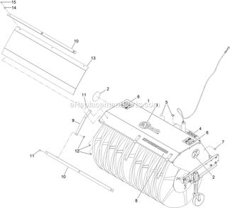 Broom Head And Shield Assembly Diagram and Parts List for BRS270CKC36000 (406294345-408644345)(2020) Exmark Leaf Blower / Vacuum