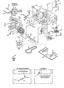 Engine Deck Group (1) Diagram and Parts List for M5214KA (130000-149999)(1997) Exmark Lawn Mower