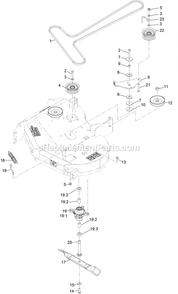 34 Inch Deck, Belt, And Blade Assembly Diagram and Parts List for QTS452CEM34200 (316000000-399999999)(2016) Exmark Lawn Mower