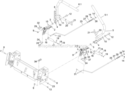 Motion Control Assembly Diagram and Parts List for QTS708GEM60200 (400000000-402082299)(2017) Exmark Lawn Mower