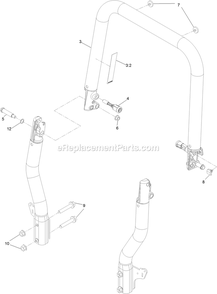 Roll-Over Protection System Assembly Diagram and Parts List for RAS720GKC52300 (400000000-402082299)(2017) Exmark Lawn Mower