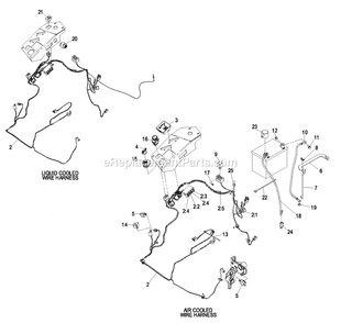 Electrical Group Diagram and Parts List for LZAS22KA484CA (850000-919999)(2010) Exmark Lawn Mower