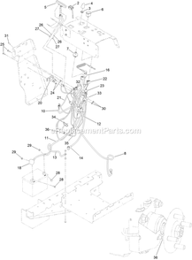 Electrical Assembly Diagram and Parts List for 34224 400000000-999999999 Exmark Sprayer