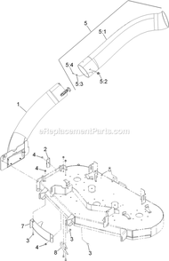 Tube And Baffle Assembly Diagram and Parts List for 116-5000 (312000000-312999999)(2012) Exmark Lawn Tractor Accessories