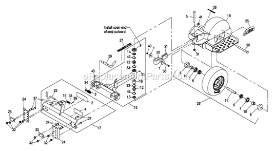General Assembly Diagram and Parts List for EZRIDER (510000-599999)(2005) Exmark Lawn Tractor Accessories