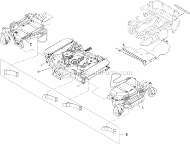 Complete Deck Assembly Diagram and Parts List for LZS88CDYM96RW0 (406294345-408644345)(2020) Exmark Lawn Mower