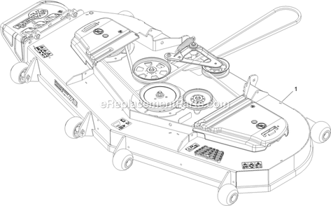 Complete Deck Assembly Diagram and Parts List for LZX993EBV726X1 (411294212-999999999)(2022) Exmark Lawn Mower