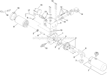 Power Unit Assembly Diagram and Parts List for LZX980EKC96RW0 (411294212-999999999)(2022) Exmark Lawn Mower