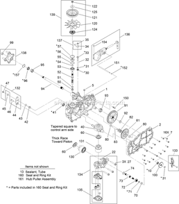 Right Hand Hydro Transaxle Assembly Diagram and Parts List for QT22KA421 (920000-999999)(2011) Exmark Lawn Mower