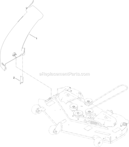 Chute Assembly (1) Diagram and Parts List for 142-6388 (408644346-411294211)(2021) Exmark Lawn Tractor Accessories
