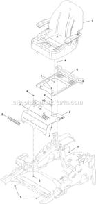 Seat Assembly Diagram and Parts List for LZE740EKC60400 (402082300-404314158)(2018) Exmark Lawn Mower