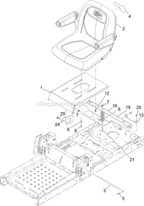 Seat Assembly Diagram and Parts List for QTE651KA421 (313000000-313999999)(2013) Exmark Lawn Mower