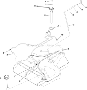Fuel Tank Assembly Diagram and Parts List for LZS23KC524 (920000-999999)(2011) Exmark Lawn Mower