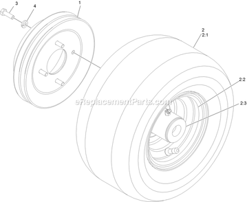 Wheel And Tire Assembly Diagram and Parts List for MGS481CKA48300 (316000000-399999999)(2016) Exmark Lawn Mower