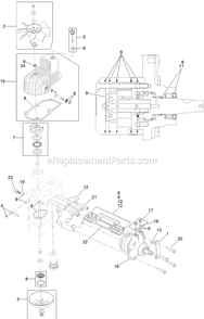 Rh Hydro Assembly Diagram and Parts List for LZX801CKA60600 (402082300-404314158)(2018) Exmark Lawn Mower