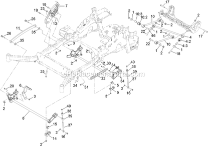 Deck Lift Assembly Diagram and Parts List for LZX980EKC726 (314000000-314999999)(2014) Exmark Lawn Mower