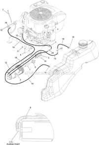 Fuel Delivery Assembly (1) Diagram and Parts List for QTS452CEM34200 (315000000-315999999)(2015) Exmark Lawn Mower