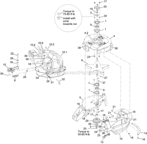 Blower Assembly Diagram and Parts List for 116-3001 (402082300-404314158)(2018) Exmark Lawn Tractor Accessories