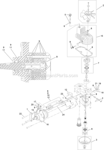 Rh Hydro Assembly Diagram and Parts List for LZS801GKA524A2 (316000000-316999999)(2016) Exmark Lawn Mower