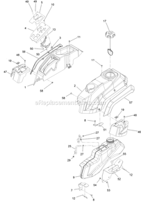 Fuel Assembly Diagram and Parts List for QZS708GEM60200 (402082300-404314158)(2018) Exmark Lawn Mower