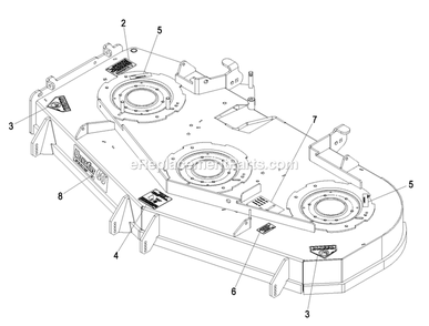 Deck With Decals Assembly (3) Diagram and Parts List for LZAS29KA724LP (850000-919999)(2010) Exmark Lawn Mower