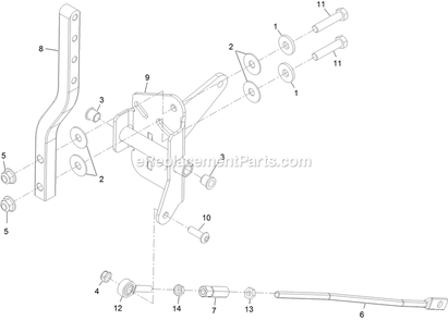 Motion Control Assembly - Lh Diagram and Parts List for PNE651KA482 (314000000-314999999)(2014) Exmark Lawn Mower
