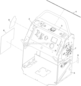 Control Tower With Decals Assembly Diagram and Parts List for VTS691KA524CA (314000000-314999999)(2014) Exmark Lawn Mower