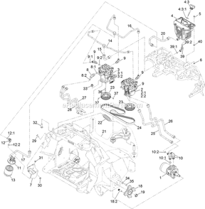 Hydraulic Assembly Diagram and Parts List for STE600CKA363H1 (406294345-408644345)(2020) Exmark Lawn Mower