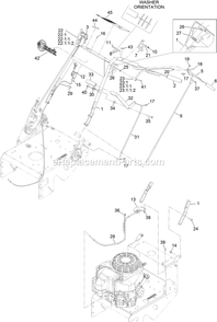 Pistol Grip Upper Handle And Controls Diagram and Parts List for MGS481GKA322P0 (402082300-404314158)(2018) Exmark Lawn Mower