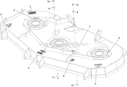 Deck With Decals Diagram and Parts List for LZX980EKC726 (314000000-314999999)(2014) Exmark Lawn Mower
