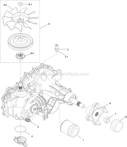Transaxle Assembly Diagram and Parts List for PNE651GKA48200 (316000000-399999999)(2016) Exmark Lawn Mower