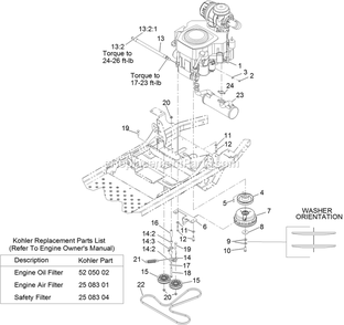 Engine Assembly Diagram and Parts List for PNS680KC523 (312000000-312999999)(2012) Exmark Lawn Mower