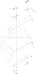 Discharge Deflector Assembly Diagram and Parts List for STE600CKA323H1 (408644346-411294211)(2021) Exmark Lawn Mower