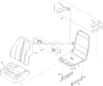 Seat With Tracks Assembly Diagram and Parts List for LZE600KA484 (314000000-314999999)(2014) Exmark Lawn Mower