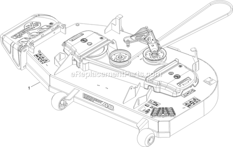 Complete Deck Assembly Diagram and Parts List for RAE691GKA48C00 (408644346-999999999)(2021) Exmark Lawn Mower