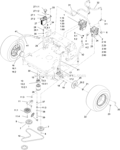 Hydro Assembly Diagram and Parts List for TTX650EKC52400 (316000000-399999999)(2016) Exmark Lawn Mower