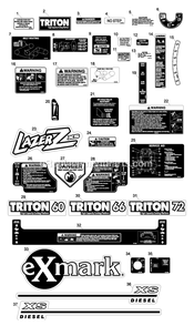 Decal Group Diagram and Parts List for LXS25KD605 (600000-669999)(2006) Exmark Lawn Mower